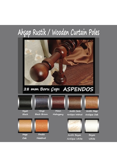 Ahşap Rustik,  Halkalı + Raylı