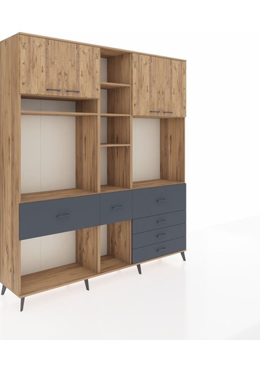 Hyperion Dolap 11 Raflı 6 Çekmeceli 4 Kapaklı 220x44x243 Çam-çam/antrasit Atlas Çam/antrasıt Hyperion Dolap 11 Raflı 6 Çekmeceli 4 Kapaklı 220x44x243 Çam-çam/antrasit Atlas Çam/antrasıt