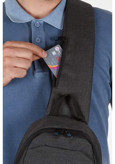 Newish Polo Erkek Usb Çıkışlı Çapraz Bel Ve Omuz Çantası New321 - Siyah - Mavi