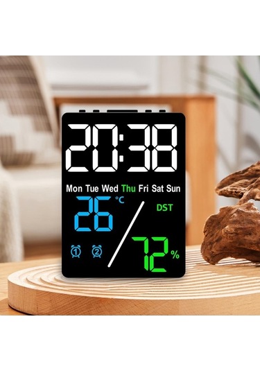 Trendooze Suntek Saat Ev Dijital Çalar Ayarları Alarm 3-renk-siyah 2 Lc