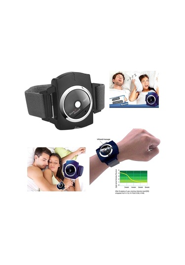 Vkemall Akıllı Horlama Durdurucu Bilek Tipi Mini Elektronik Uyku Asistanı Horlama Önleyi Siyah