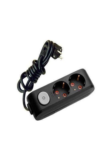 Viko Multi-Let 2 li Anahtarlı Kablolu Priz 1 MT Siyah
