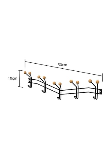 Teknotel Ahşap Boncuklu 15'li Duvar Askısı Mat Siyah Mg085 Siyah