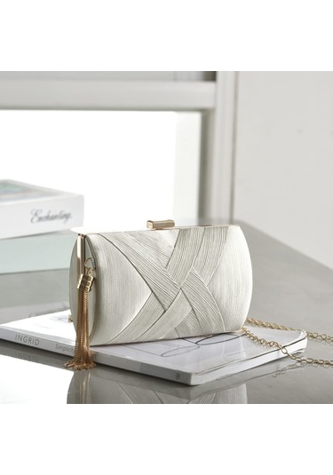 Dofolink Renkli İmitasyon İpek Bayram Çanta - Elden Tutulabilir, Çantalama, Askılı Kullanım - Metal Kanca Kapanma - 17.5x7x11.5cm Çok Renkli