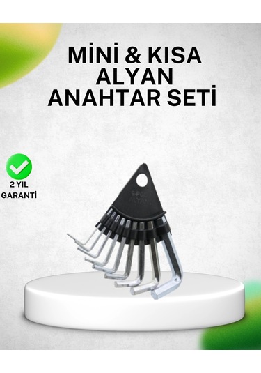 9 Parça Alyan Anahtar Seti Isıl İşlem Görmüş Dayanıklı Çelik