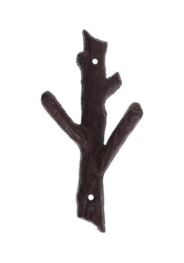 Suntek Dökme Demir Ağaç Dalı Duvar Askısı Hediyelik Giysi Kahverengi