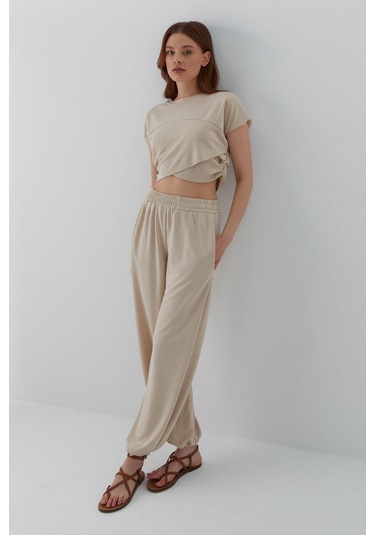 Asimetrik Kesim Croplu Takım Taş Taş