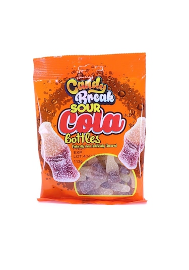 Tommy's Bears Candy Break Sour Cola Bottles Kola Aromalı Ekşi Yumuşak Şeker 113 G