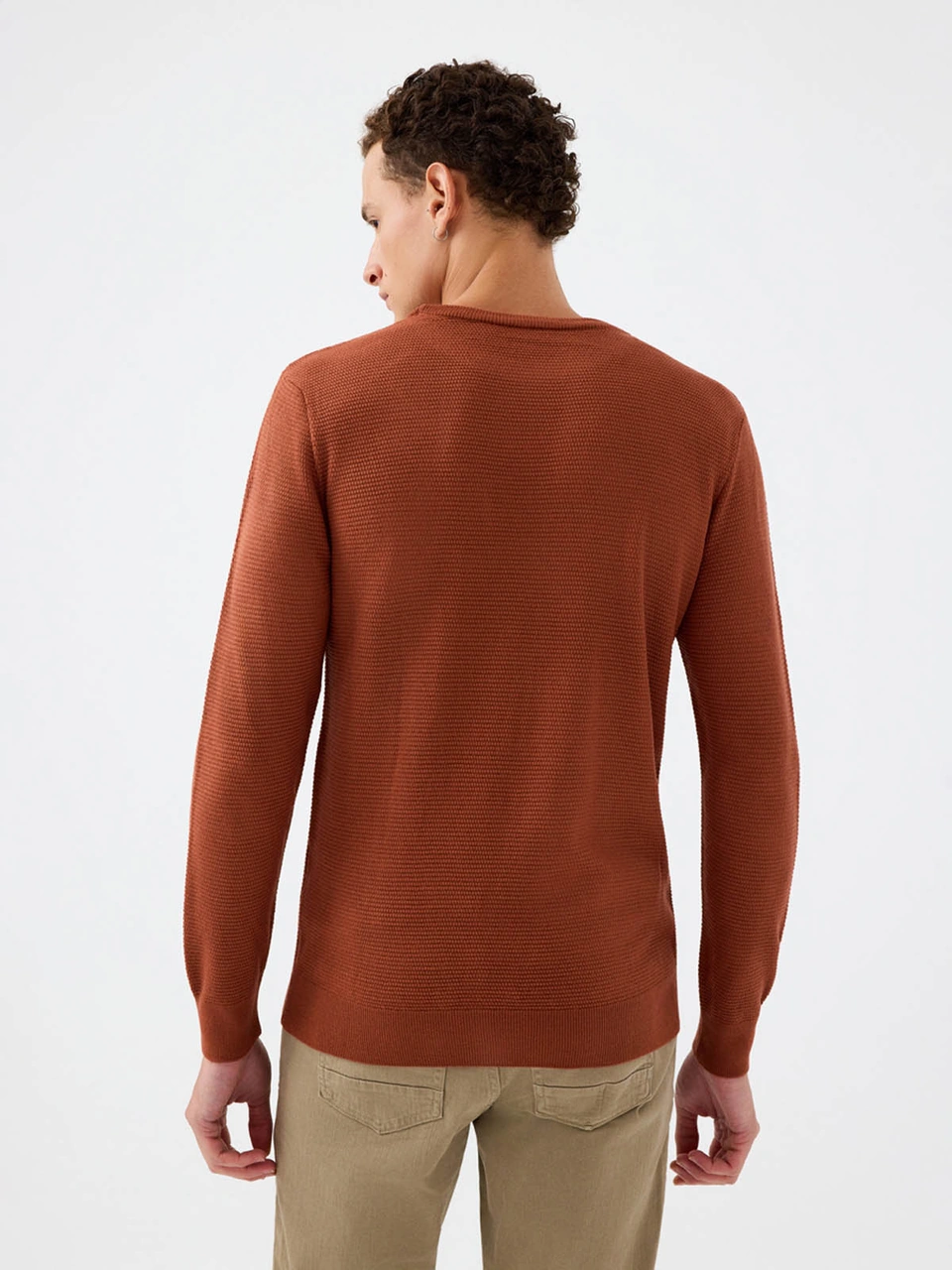 Loft Regular Fit Kiremit Erkek Kazak Lf2040477 Kiremit