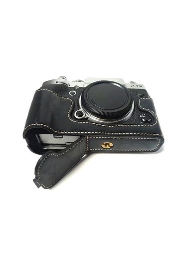 Pazly Fujifilm X-t3 Dijital Kamera Siyah Pu Deri Alt Kasa, Pil Açmalı Yarım Kapak