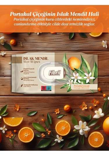 Fibril Portakal Çiçeği Kokulu Islak Mendil 24 x 90 2160 Yaprak