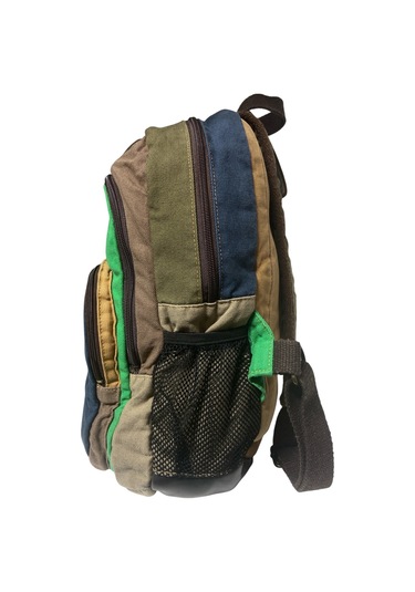 Kaliteli Siyah Vintage Salaş Baskılı Disayn Günlük Gezi Okul Sırt Çantası Revilla Bag 28x38cm Gri - Yeşil