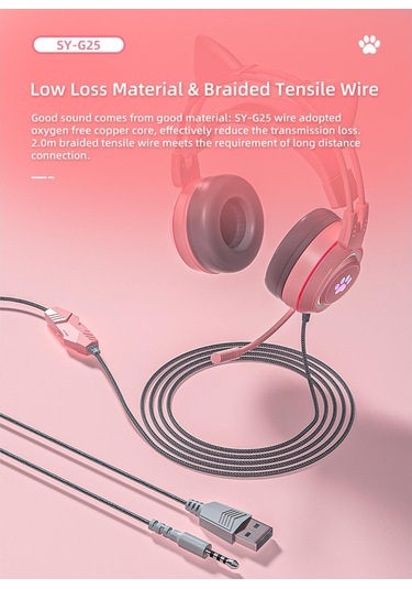 Suntek Sy-g25 Pc Için Usb Mikrofonlu Kablolu Oyun Kulaklığı