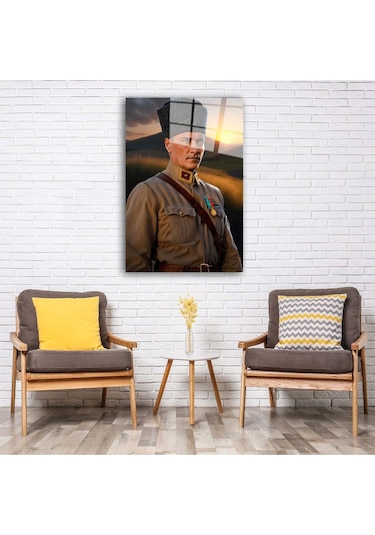 Atatürk Portresi 2 Yapay Zeka Cam Tablo