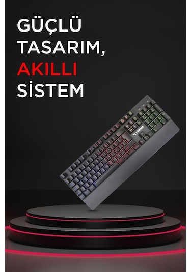 Torima TK-10 Kablosuz Mekanik Hisli Şarj Edilebilir RGB Işıklı Wireless Gaming Klavye