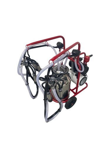 Bartech Yaprak Çiftli İnek Süt Sağım Makinası C40 Krom Güğüm Kuru