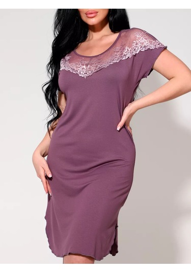 Scast'e37 Kadın Viskon Gece Gömleği 43712853 Violet