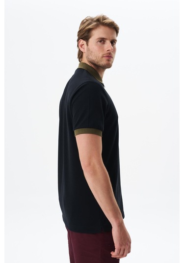 Arma Erkek Regular Fit Basic % 100 Pamuk Pike Fermuarlı Polo Yaka Tişört Y29374354302 Siyah