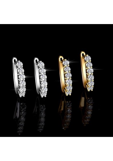 Gümüş Bague Ringen S925 Gümüş Mosan Pırlanta Kadın Geometrik Küpe Basit Moda Sevgililer Günü Hediyesi