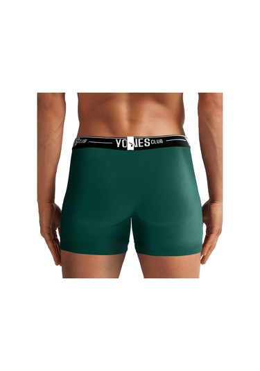 Yohannes Club, Erkek Özel Bölmeli Pamuklu Boxer, Renk Seçenekli, Tekli Paket Yeşil