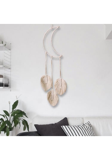 Homyl Şömine Için Bohem Makrome Duvar Asılı Goblen Ay
