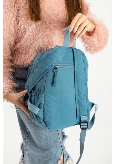 Yumuşak Dokulu Ultra Hafif, Esnek Ve Su Geçirmez Polyamid Kumaş Sırt Çantası Mavi Model: 571-13-14a MAvi