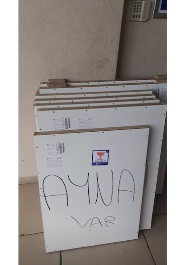 Nuun Dekor 90x70cm Beyaz Ledli Kumlamalı Banyo Lavabo Ofis Makyaj Kuaför Aynası - Trafolu Beyaz