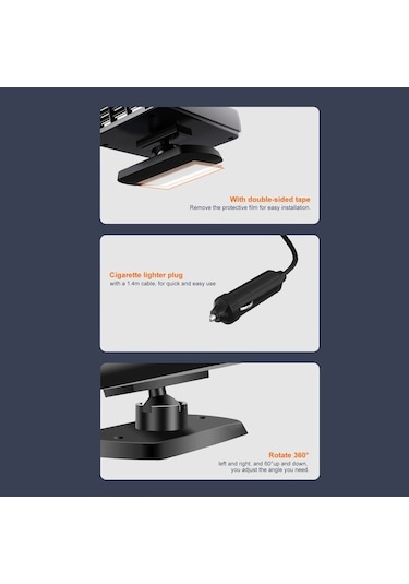 Createtech Taşınabilir Siyah Ön Cam Isıtıcı Ve Kurutma Makinesi 12v/24v Elektrikli Araç Isıtma Fanı - Hızlı Çözüm