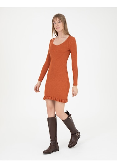 Pierre Cardin Kadın Kiremit Elbise Triko 50280230-vr031 Kiremit