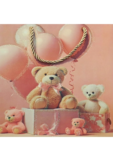 Toptan Büyük Boy Sevimli Ayıcıklar Tasarımlı Hediyelik Çanta