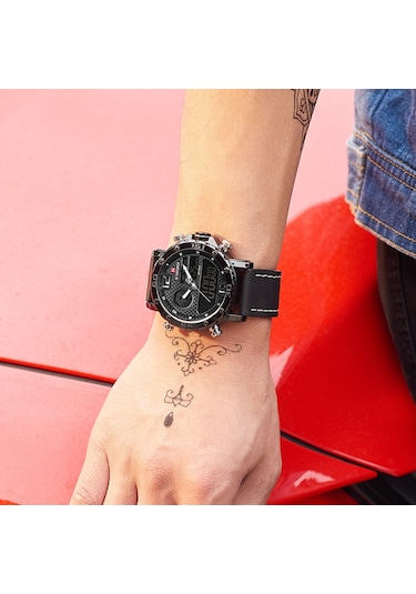 Erkek Saat Dijital Kuvars Alarm Kronometre İş Spor Günlük Kol Saati Beyaz Diğer