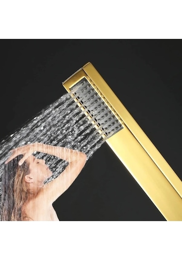 Fastbuy Challenger Altın Renk Yüksek Basınçlı Metal Duş Başlığı 360 Döner Dayanıklı Kaplama Mutfak Banyo