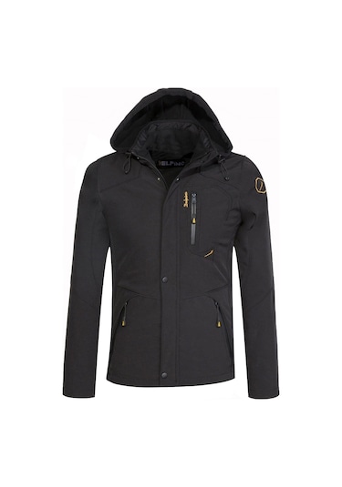 Erkek Su Ve Rüzgar Geçirmez Softshell Mont 434274507 - Siyah