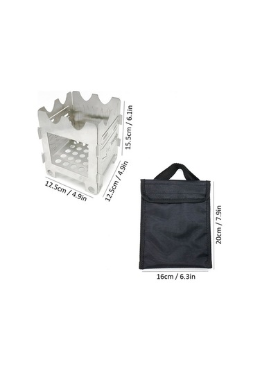 Novahub Çok Fonksiyonlu Ahşap Yakıtlı Kamp Ocağı Katlanabilir Kamp Sırt Çantası Pişirme Ocağı Çok Araçlı Hayatta Kalma Eşyası Gümüş Gümüş