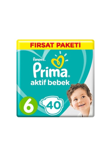 Prima Pampers Aktif Bebek Fırsat Paketi Extra Large Bebek Bezi 13-18 KG 6 Beden 4 x 40 Adet 4'lü
