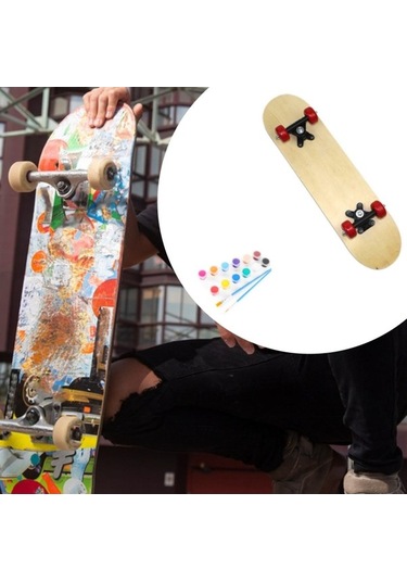 Pazly Suntek Çocuklar Için Boş Graffiti Kaykay Dıy 43x13cm Bej Ahşap Bej