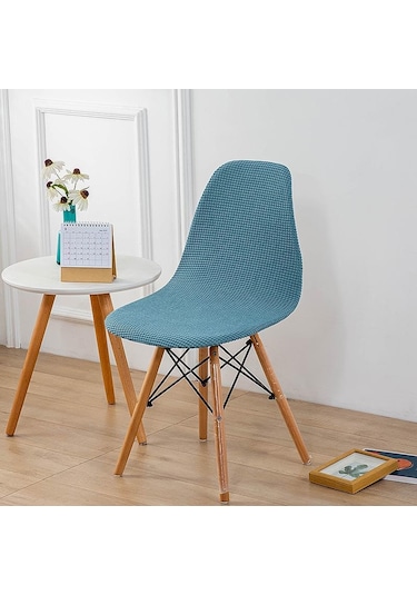 Gökyüzü Mavisi Koltuk Örtüsü Kabuk Şekli Sandalye Ziyafet Ev Otel Koltuk Kılıfı Için Polar Polar Kumaş Kolsuz Sandalye Slipcover Kapakları