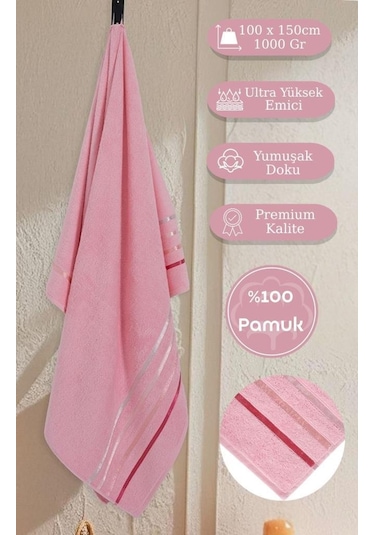 Banyo Havlusu Tekli Pamuk Bale Pembe