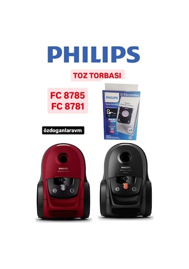 Philips Uyumlu Hepa Toz Torbası 5 Adet Motor Filitreli
