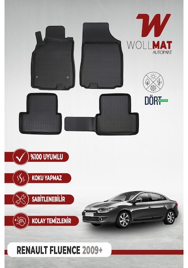 Renault Fluence Uyumlu Paspas 2009 Sonrası 3d Havuzlu Paspas Seti