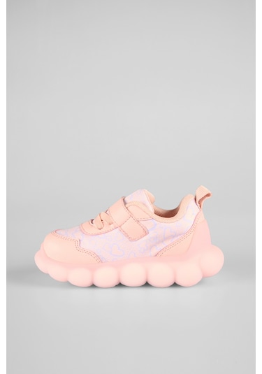 Vicco Süse Işıklı Kız Bebek Pudra Spor Ayakkabı Pudra
