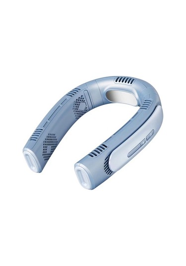 Taşınabilir Klima Boyun Fanı Yarı Iletken Soğutma Bladeless Fan, Şarj Edilebilir Asılı Kişisel Fan Mavi 45ıneo Renkli