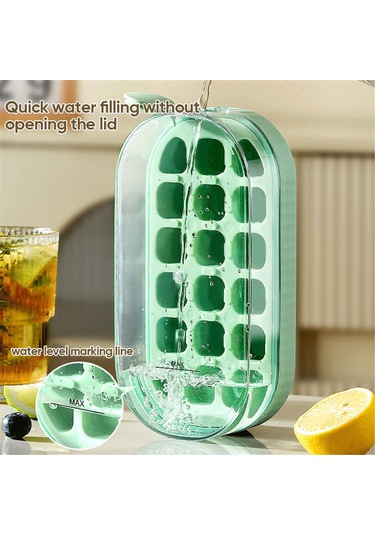 Konesam 18 Hücreli Silikon Buzluk Kalıbı, Basma Tasarımı İle Kolay Buz Çıkarımı, Kapaklı Hijyenik Mutfak Aleti, Pembe Çok Renkli