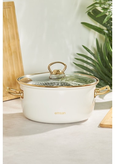 Emsan Nostalji Emaye Kızartma Tenceresi Bej