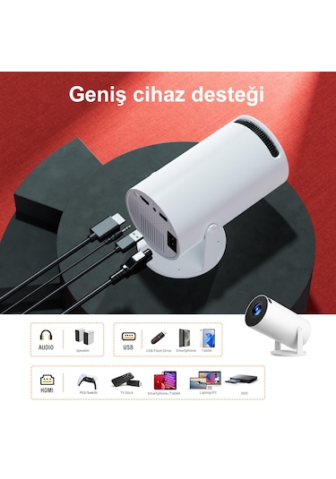 Magazashop HY300 UltraHD Projeksiyon Cihazı Beyaz