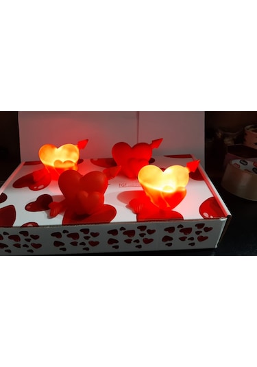 Büro Ev Dekoru İçin 12adet Hediyelik Işıklı Kalp Seti Diğer