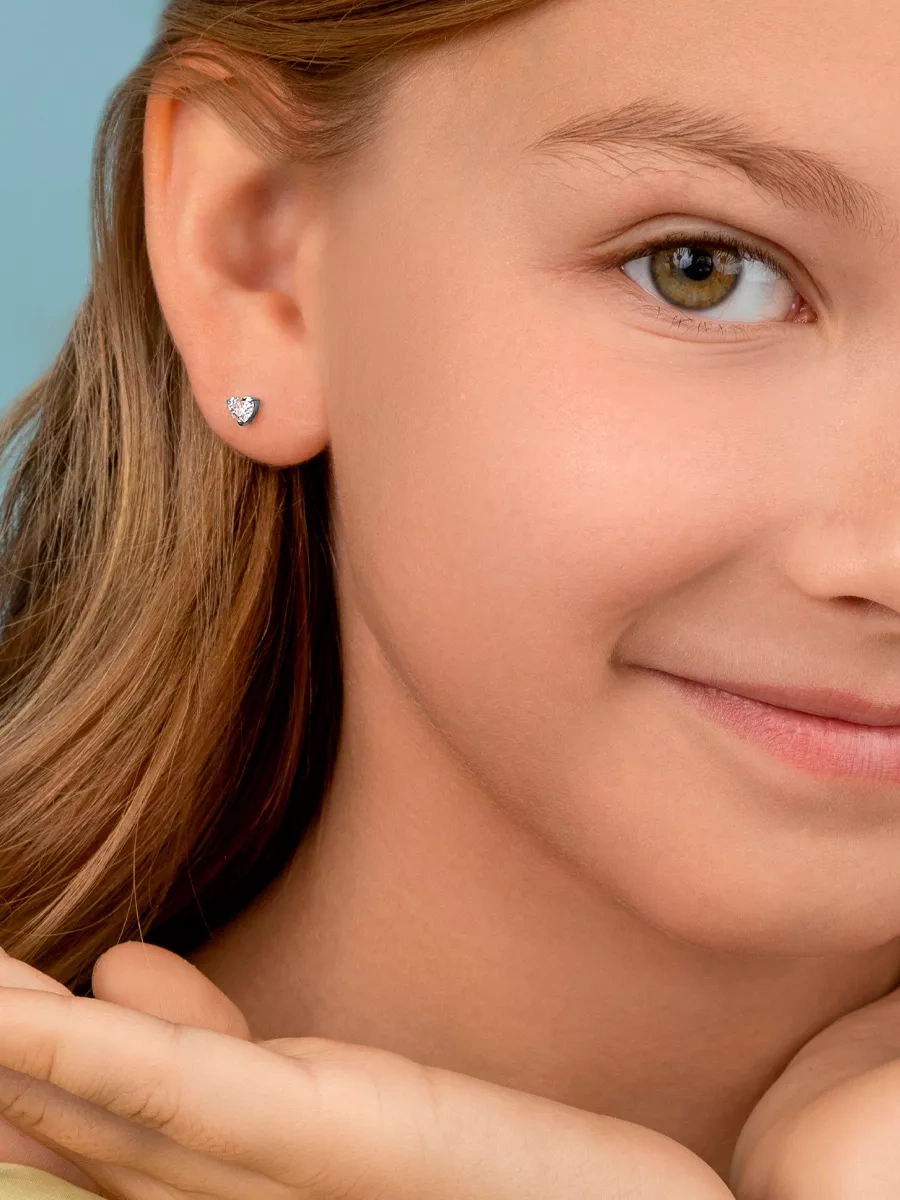 Veronika Jewelry Factory 925 Ayar Gümüş Küpe Kalpli Çiviler 43963307 Diğer