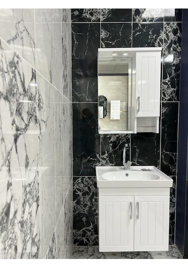 Denko Lotus Serisi 60 Cm Mdf Banyo Dolabı Beyaz