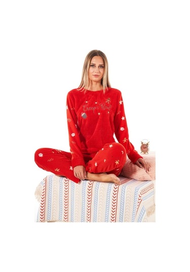 Estiva Desenli Günlük Peluş Polar Bayan Pijama Takım (555360234)