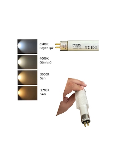 2 Adet Philips 8w 765 Beyaz Işık 6500k G5 Duylu T5 Floresan